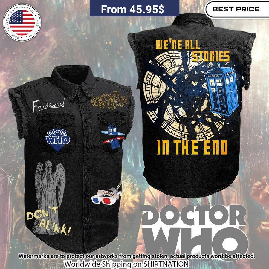 Doctor Who Don't Blink Sleeveless Denim jacket You look too weak