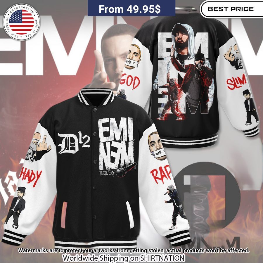 Eminem Recovery Baseball Jacket You look lazy