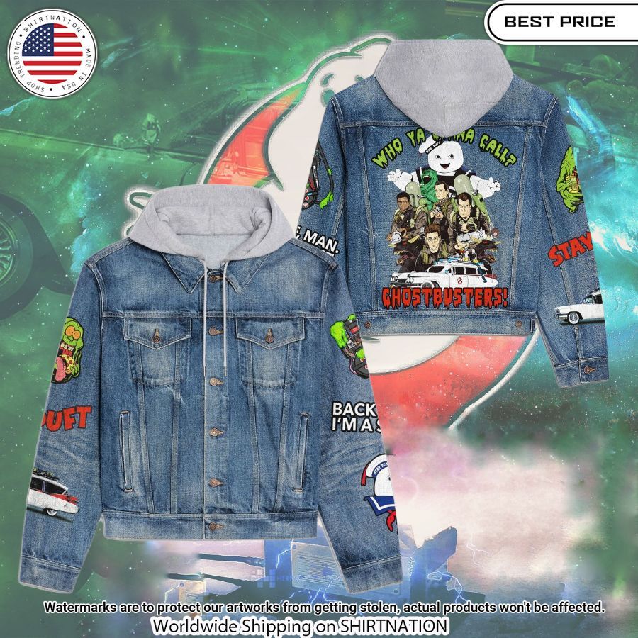 ghostbusters back off man im a scientist hooded denim jacket 1