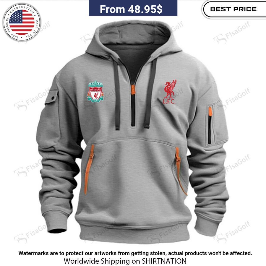 Liverpool Half Zip heavy hoodie Bless this holy soul, looking so cute