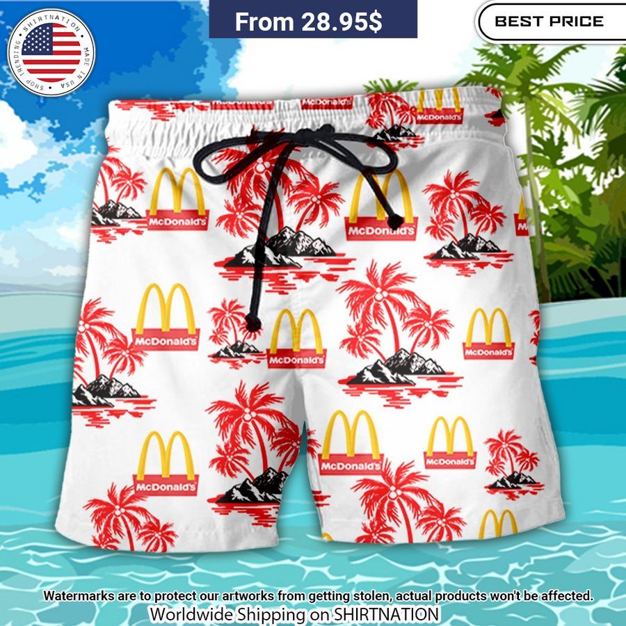 MCDONALD'S Hawaiian Shirt and Shorts Elegant and sober Pic