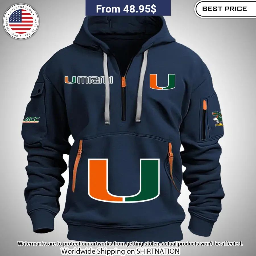 Miami Hurricane Half Zip Heavy Hoodie You Guys Complement Each Other