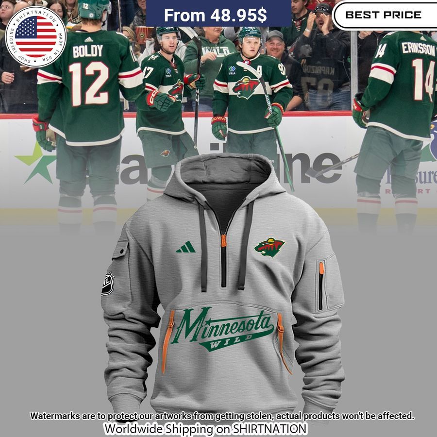 Minnesota Wild Half Zip heavy hoodie Out of the world