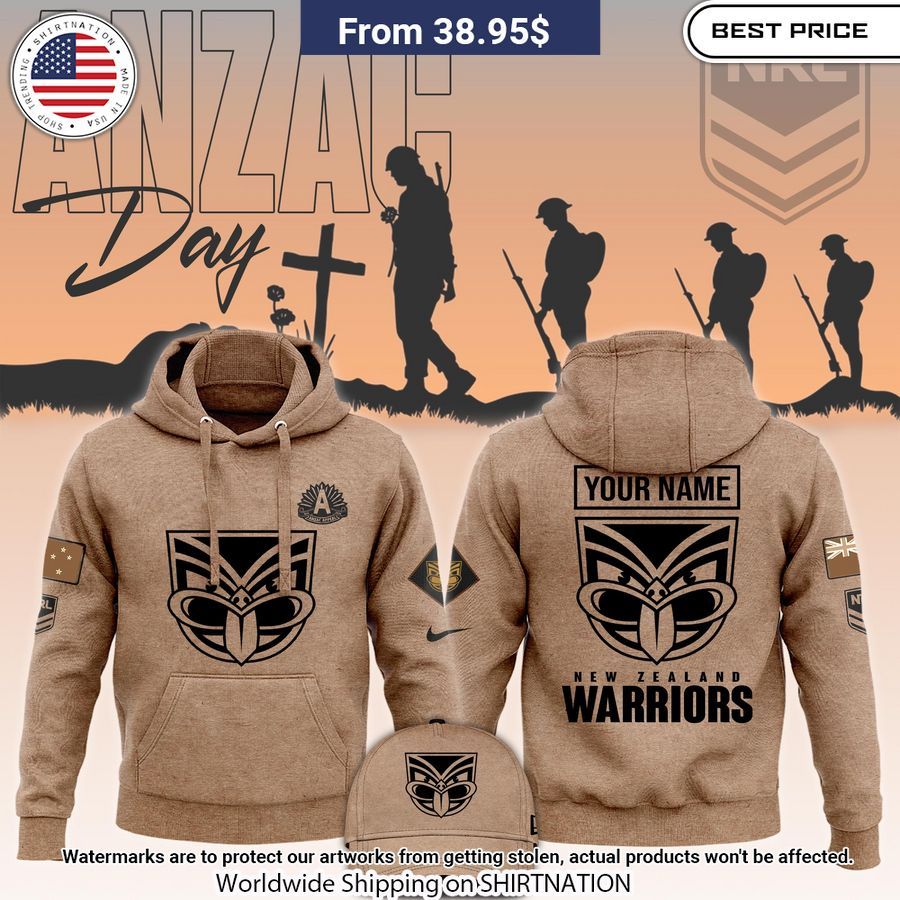 New Zealand Warriors Anzac Round Custom Hoodie Elegant Picture.