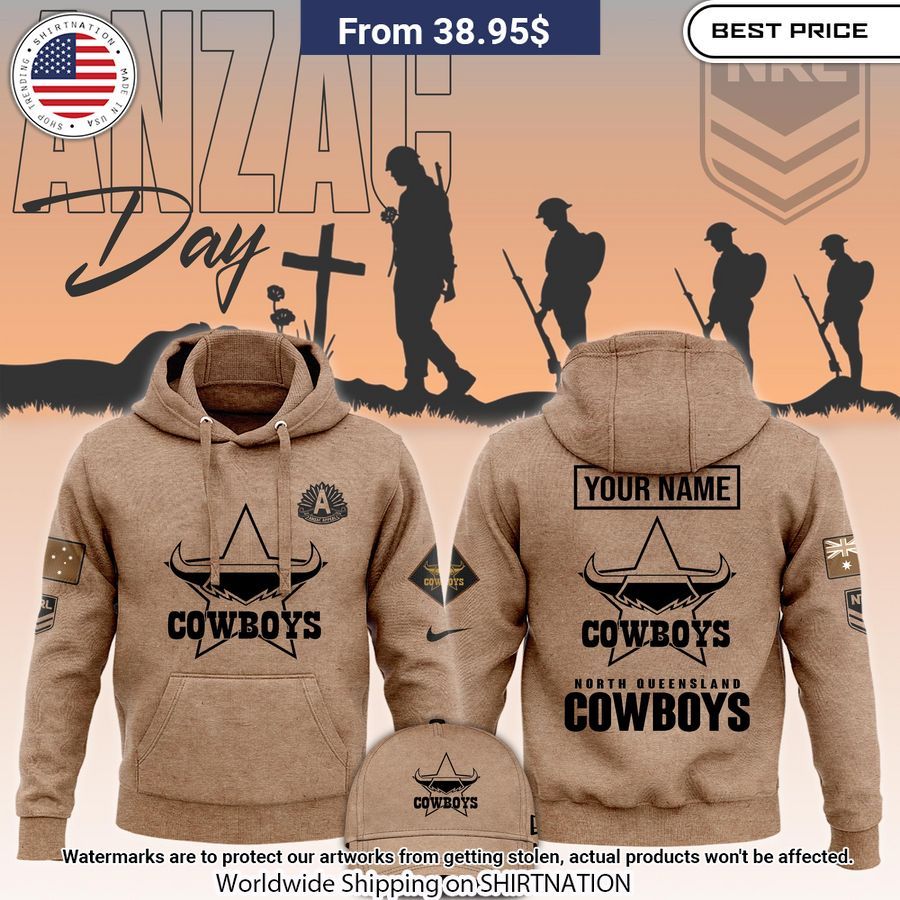 North Queensland Cowboys Anzac Round Custom Hoodie Nice Elegant Click