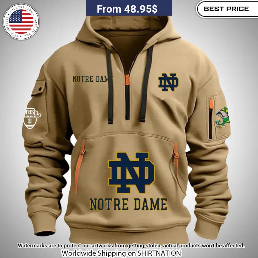 Notre Dame Fighting Irish Half Zip Heavy Hoodie 2 903.jpg