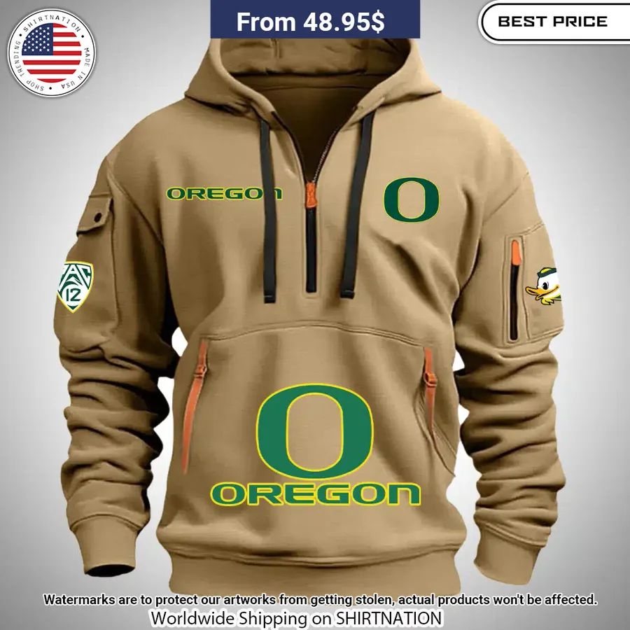 Oregon Ducks Half Zip Heavy Hoodie Wow! This Is Gracious