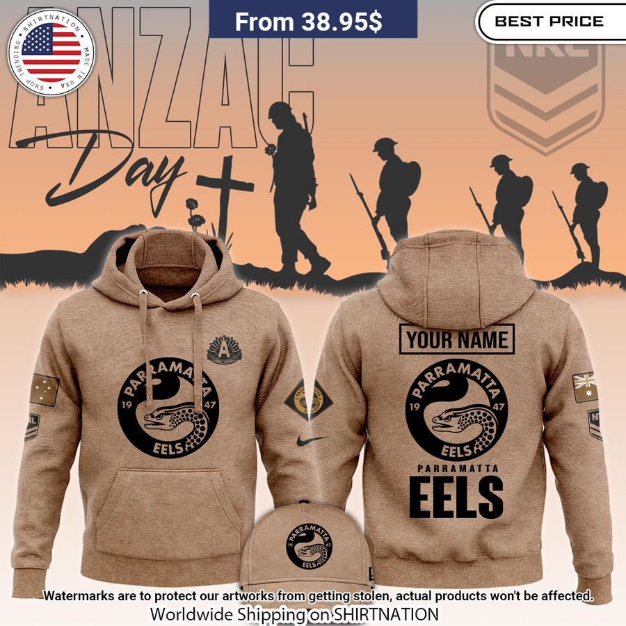 Parramatta Eels Anzac Round Custom Hoodie Rocking Picture