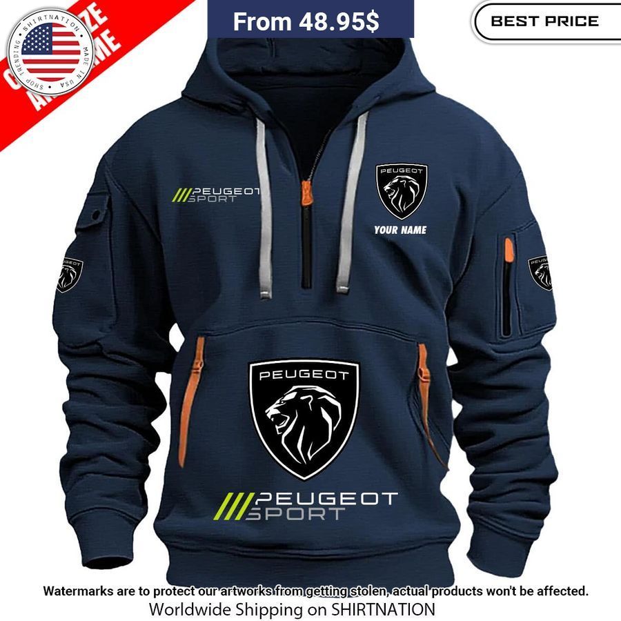 Peugeot Custom Half Zip Heavy Hoodie Nice Photo Dude