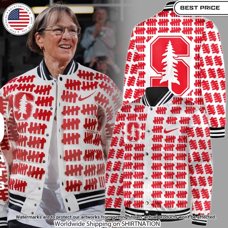 Tara VanDerveer Stanford Cardinal Bomber Jacket Rocking picture