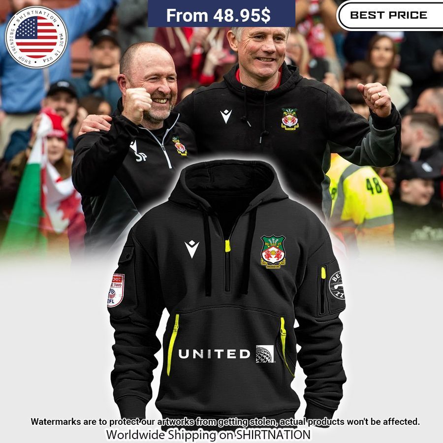 Wrexham A.f.c Half Zip Heavy Hoodie You Look Fresh In Nature