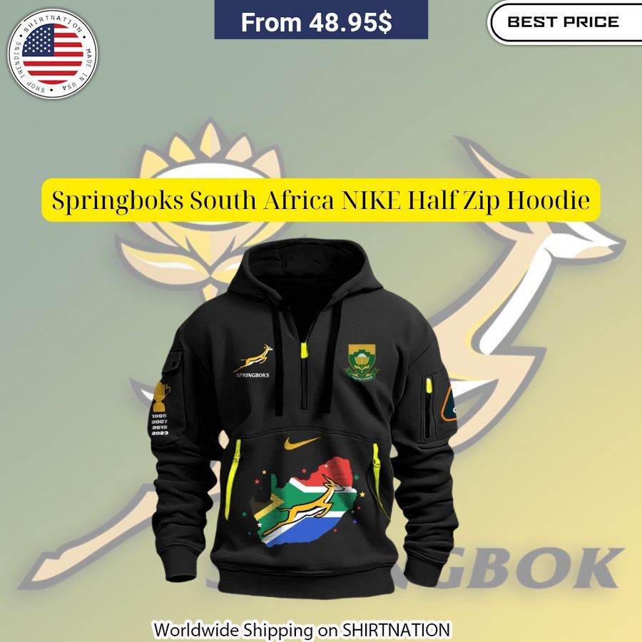 Springboks South Africa NIKE Half Zip Hoodie She has grown up know