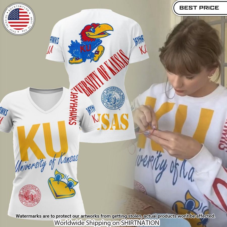 taylor swift university of kansas jeyhawks v neck shirt 1