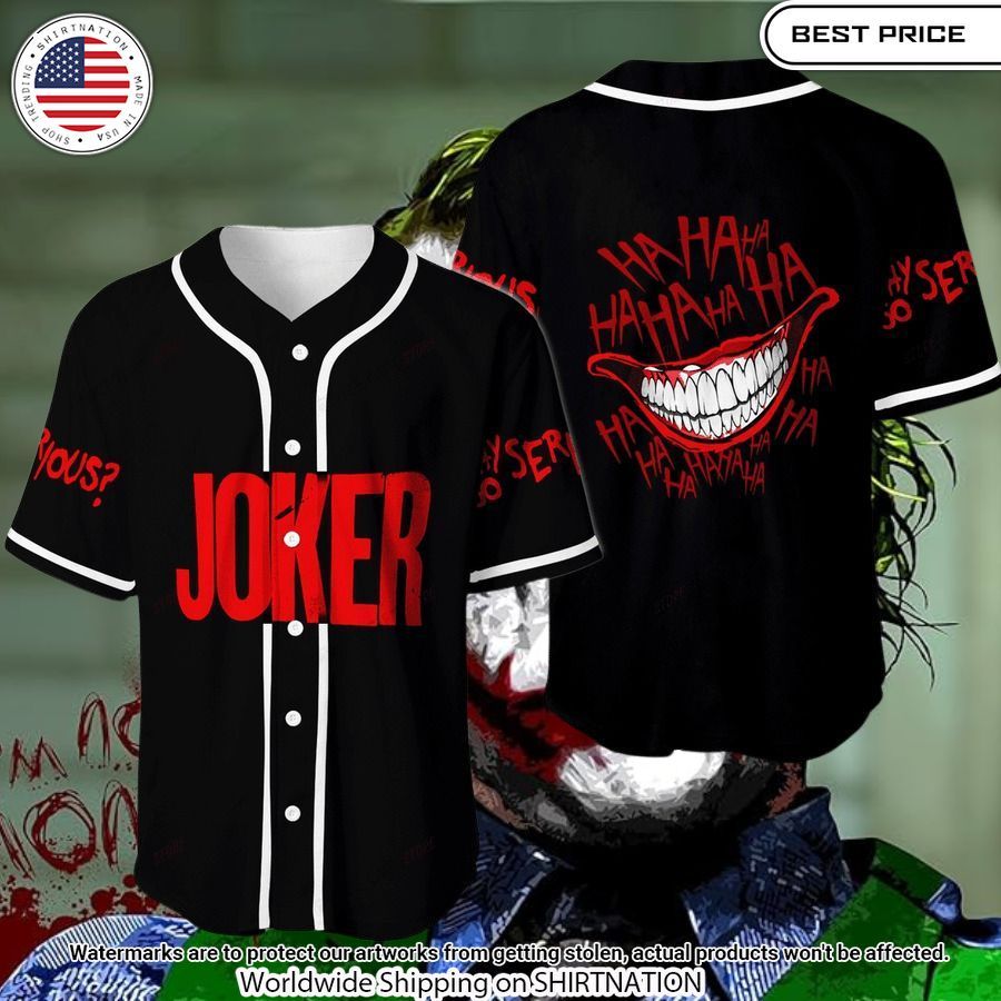 Why So Serious Joker Hahaha Baseball Jersey Best couple on earth