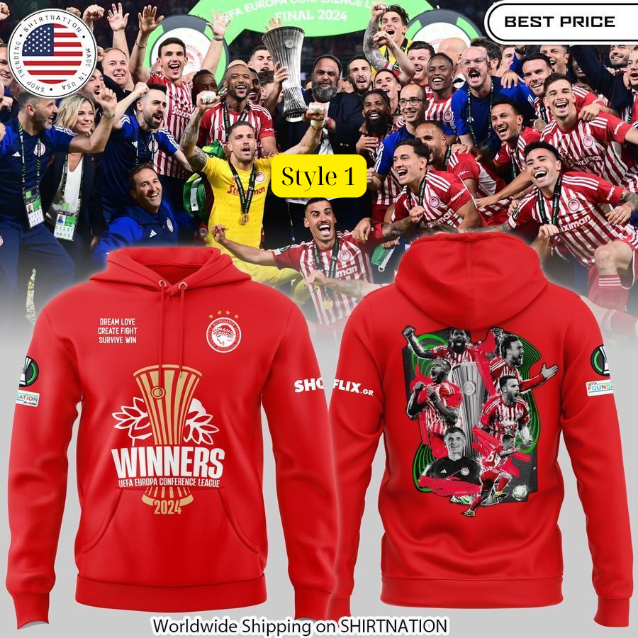 Olympiakos Winner 2024 UEFA Europa Conference League Hoodie (6)