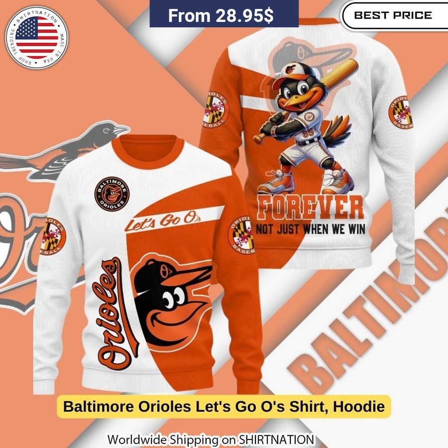 Make a statement in the Baltimore Orioles Let's Go O's shirt, boasting sharp graphics, a comfortable fit