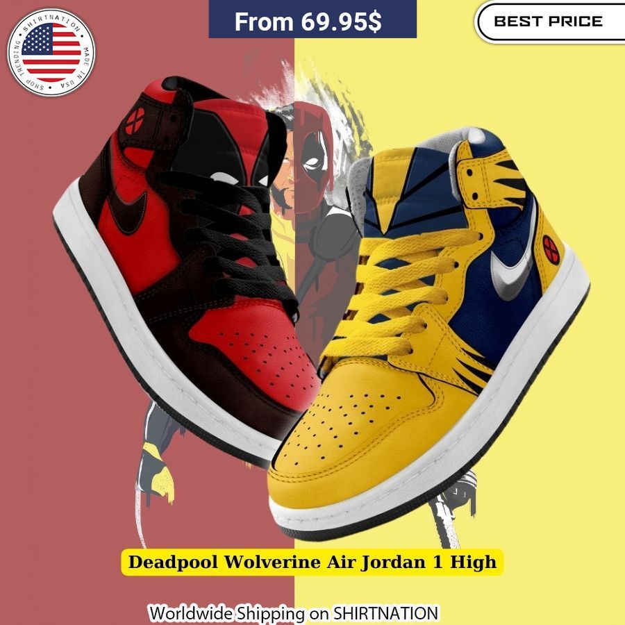 Deadpool Wolverine Air Jordan 1 High Slip-resistant