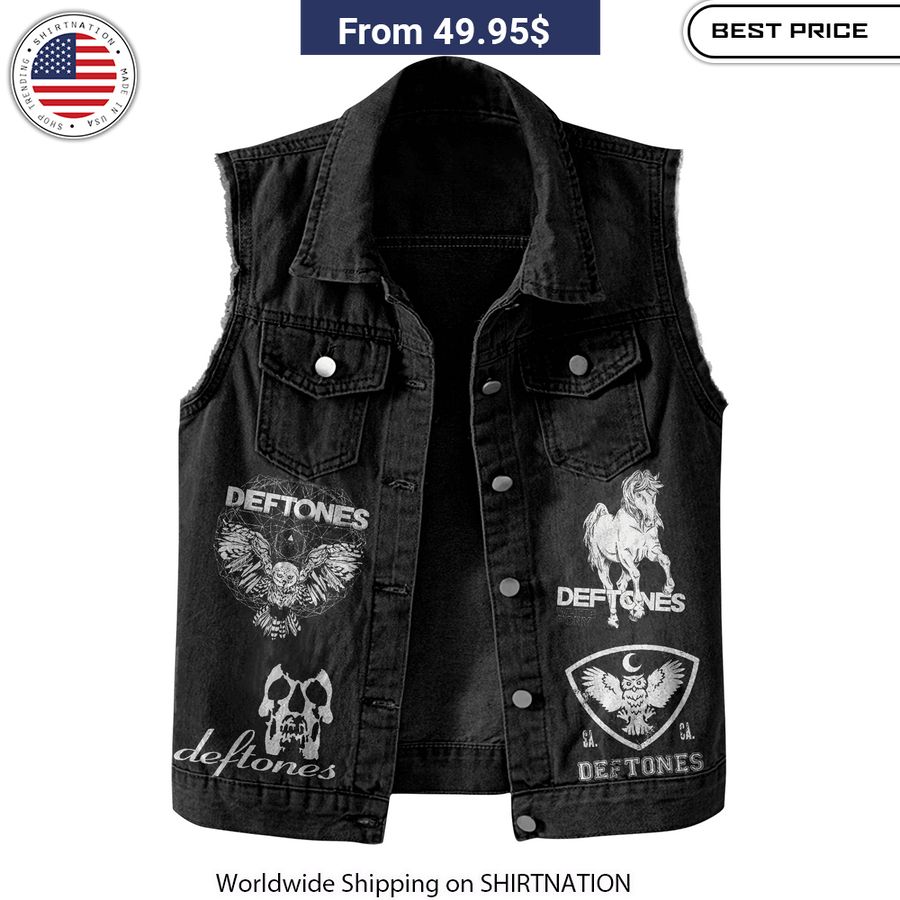 Deftones Band Sleeveless Denim Jacket Heroine Iconic rock group