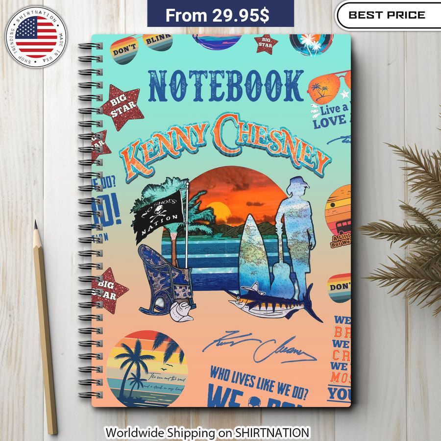 Kenny Chesney No Shoes Nation Notebook Planner Nice elegant click