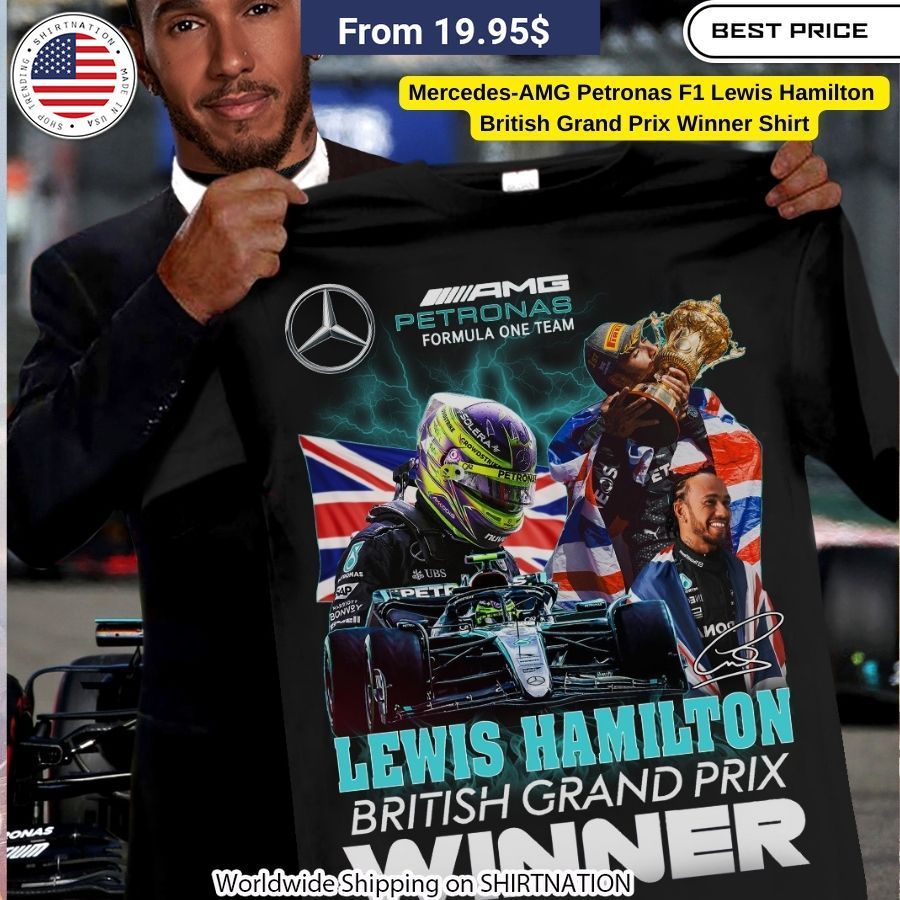 Mercedes-AMG Petronas F1 Lewis Hamilton British Grand Prix Winner Shirt A must-have memento for devoted fans