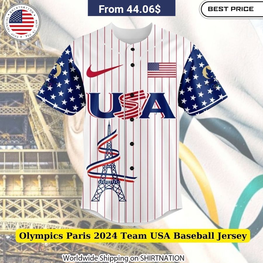 Olympics Paris 2024 Team USA Baseball Jersey USA Flag-Inspired Shirt for Paris Olympics