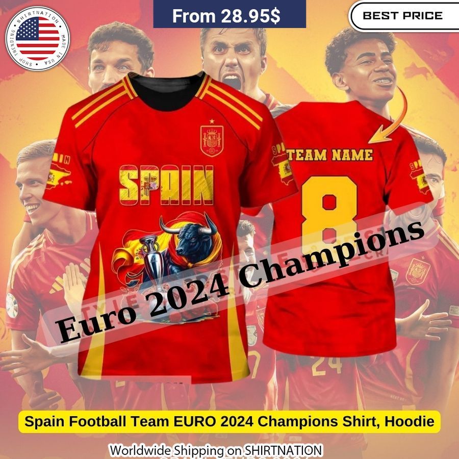 Spain Football Team EURO 2024 Champions Shirt, Hoodie Celebratory Kit