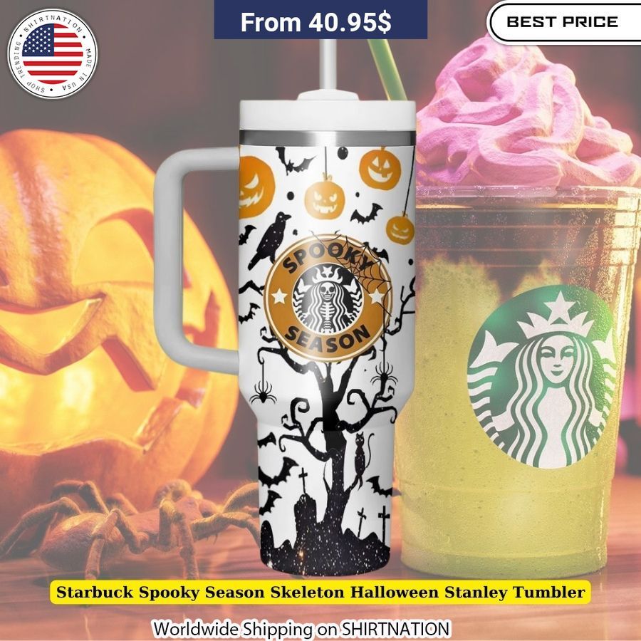 Starbuck Spooky Season Skeleton Halloween Stanley Tumbler Temperature control flask