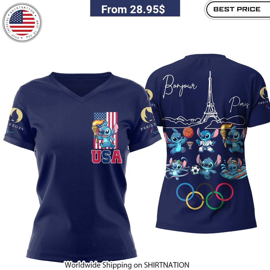 Stitch Olympic Paris 2024 Team USA Shirt, Hoodie Loving, dare I say?