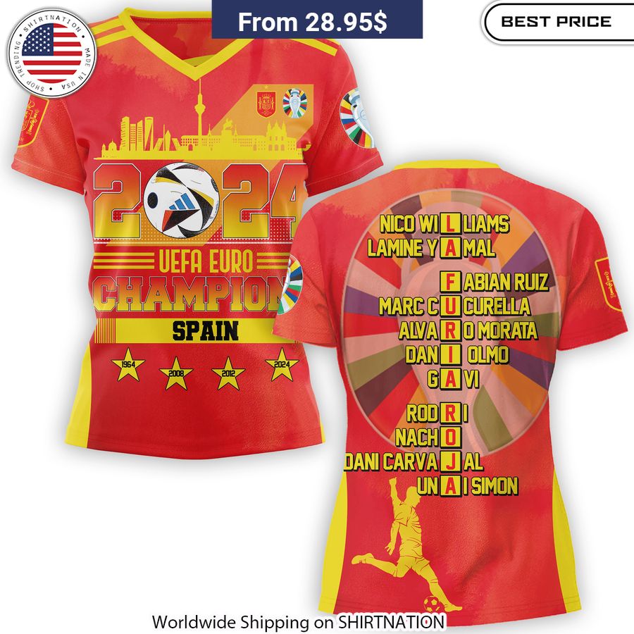 UEFA EURO 2024 Champions Spain T-Shirt Championship Winner Celebratory Top