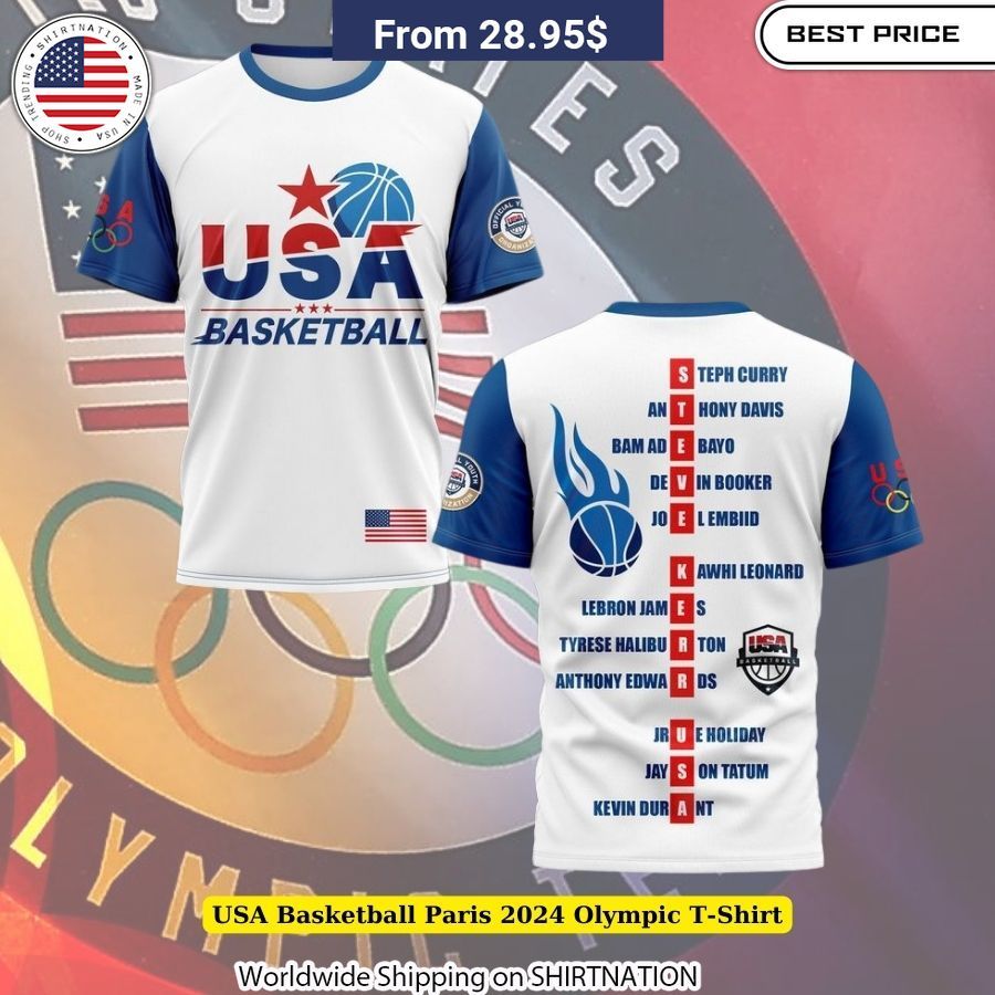 USA Basketball Paris 2024 Olympic T-Shirt Olympic fan gear