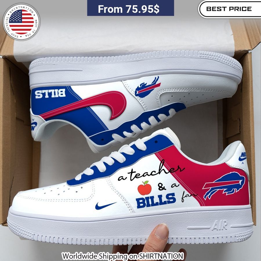 A Teacher And A Buffalo Bills Fan Nike Air Force 1 Buffalo-inspired details