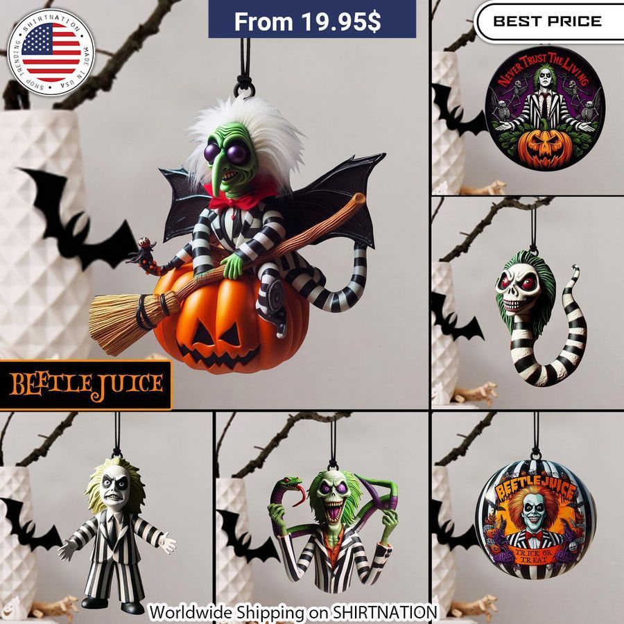 Beetlejuice Halloween Ornament Vibrant colors