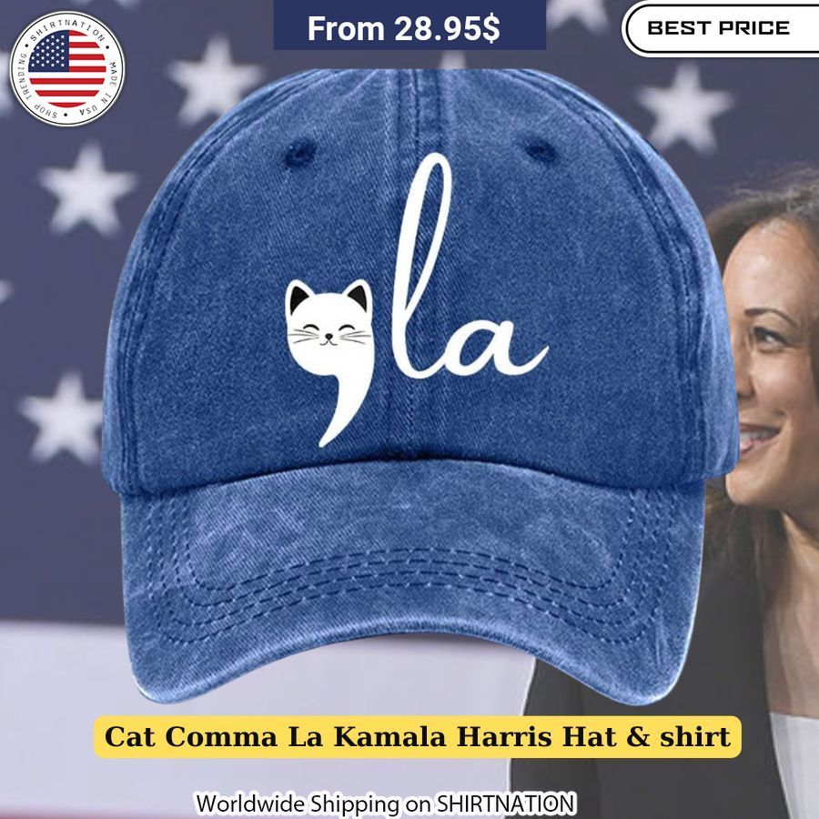 Cat Comma La Kamala Harris Hat & Shirt for cat lovers