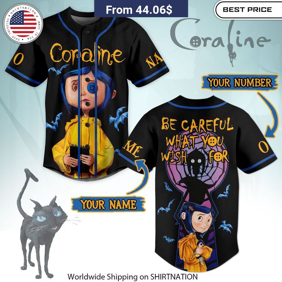 Coraline Be Careful What You Wish For CUSTOM Baseball Jersey movie-inspired clothing