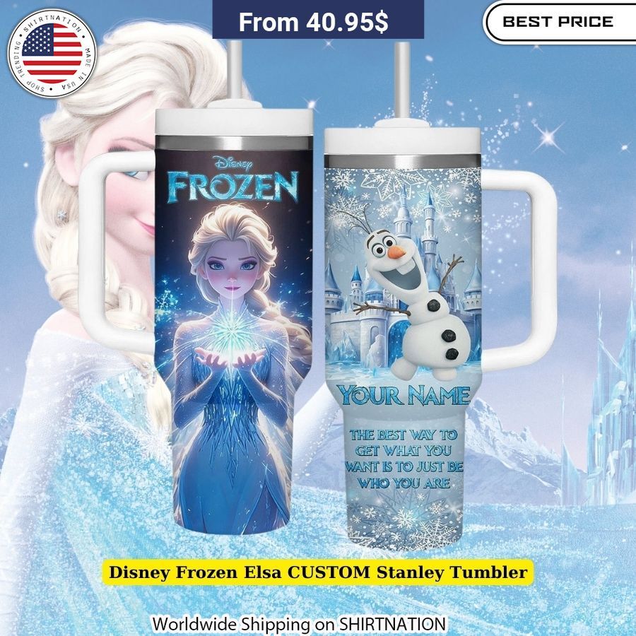 Disney Frozen Elsa CUSTOM Stanley Tumbler Disney "Let It Go" lyrics design