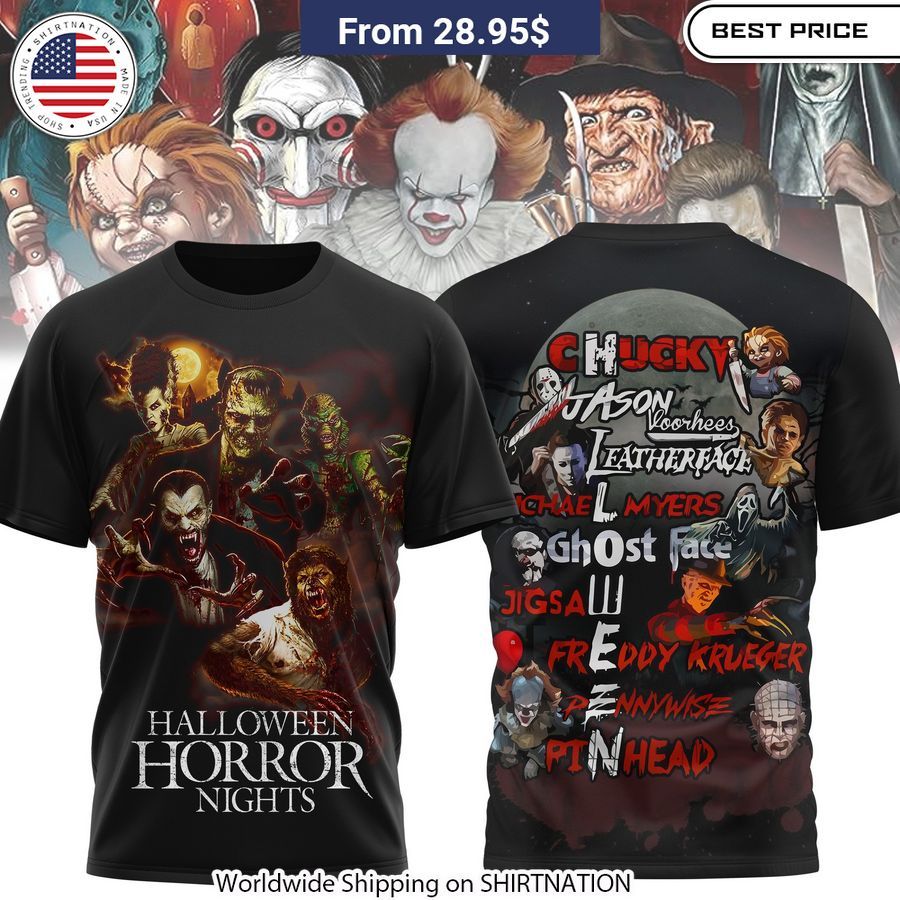 Halloween Horror Nights Horror Movie Characters Shirt, Hoodie iconic villains