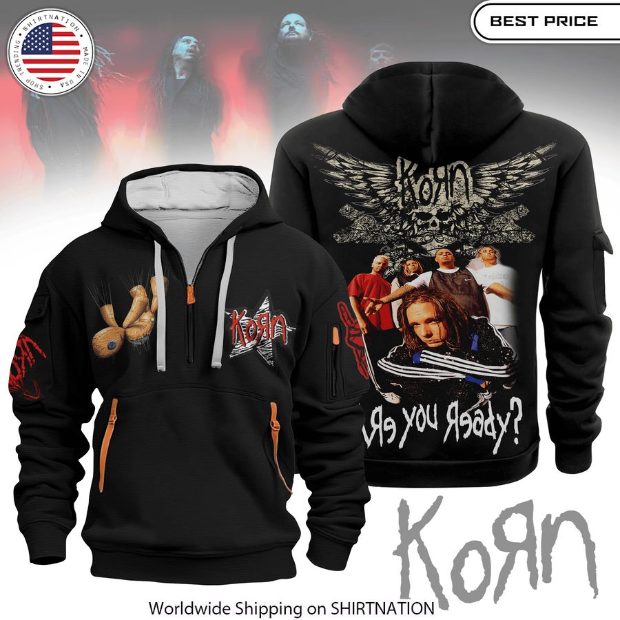 Korn Band Are You Ready Half Zip Hoodie rock music