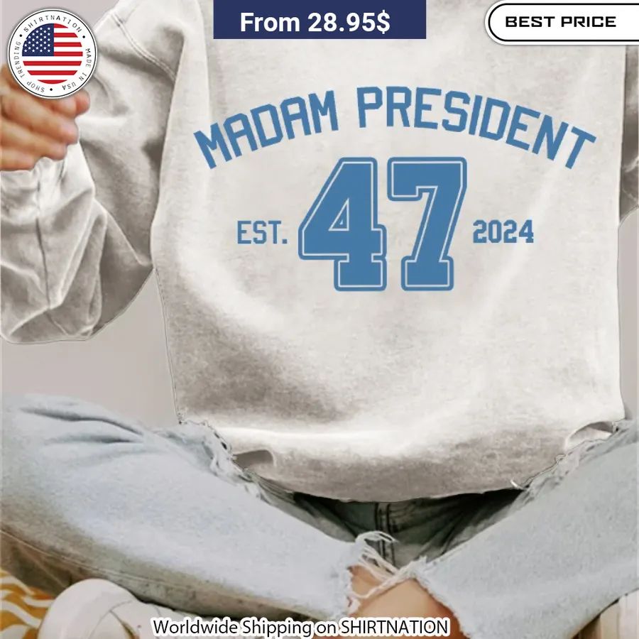 Madam President 47 Est 2024 Women Vintage Washed Shirt Loving click