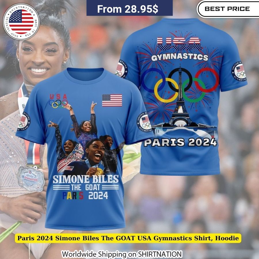 Paris 2024 Simone Biles The GOAT USA Gymnastics Shirt, Hoodie champion athlete