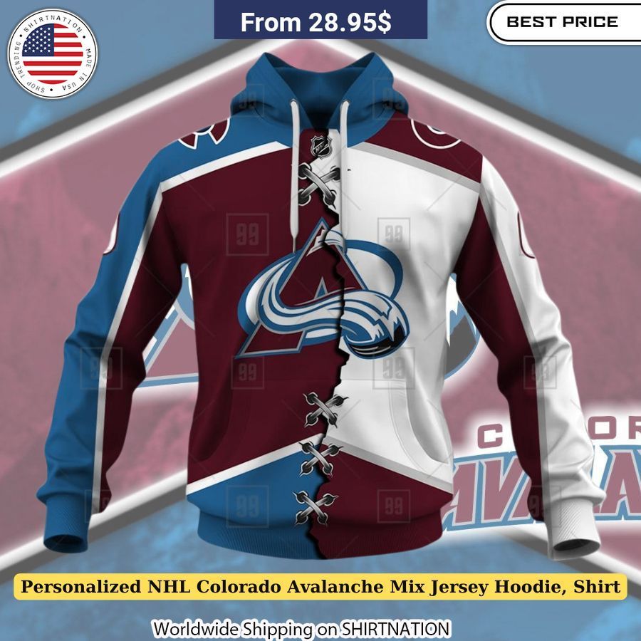 Personalized NHL Colorado Avalanche Mix Jersey Hoodie, Shirt Cutting dash