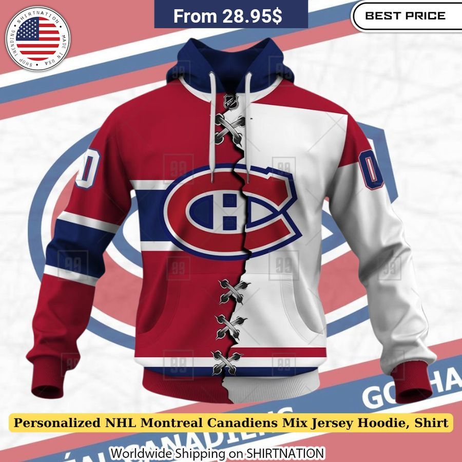 Personalized NHL Montreal Canadiens Mix Jersey Hoodie, Shirt Long time