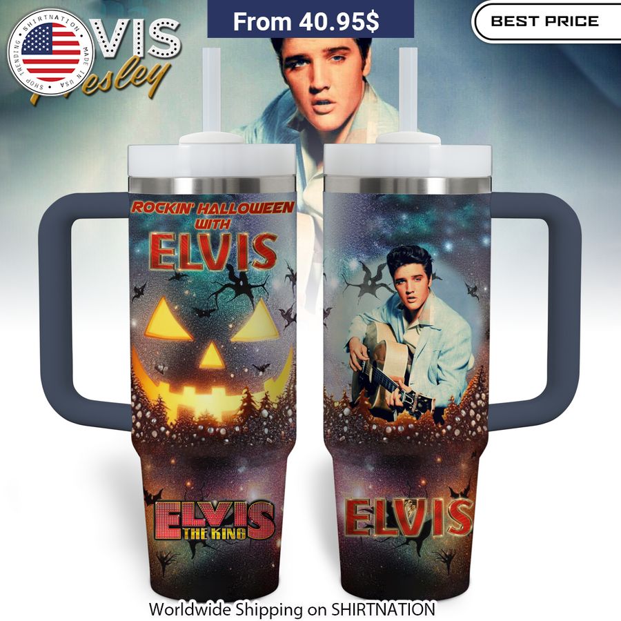 Rockin' Halloween With Elvis Stanley Tumbler Music icon merchandise