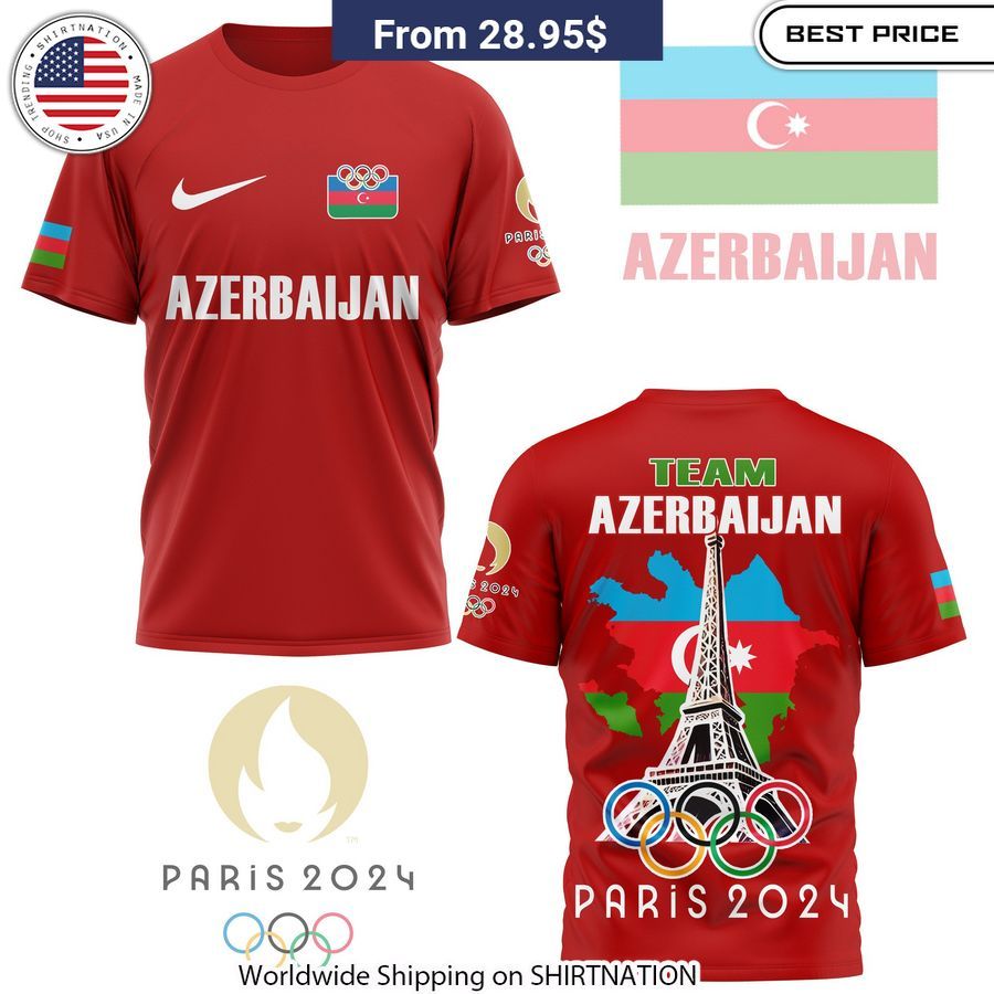 Team Azerbaijan 2024 Olympic Shirt National colors