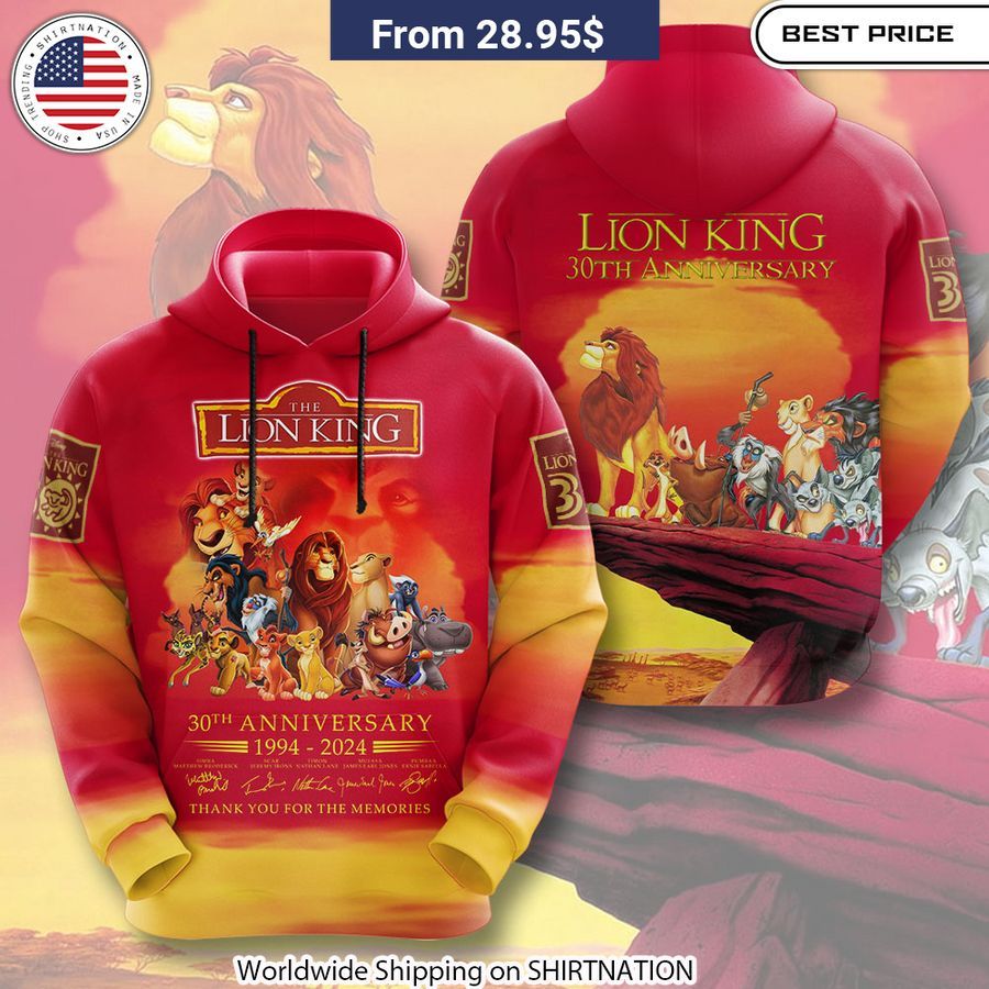 The Lion King 30th Anniversary Shirt, Hoodie Classic movie tribute