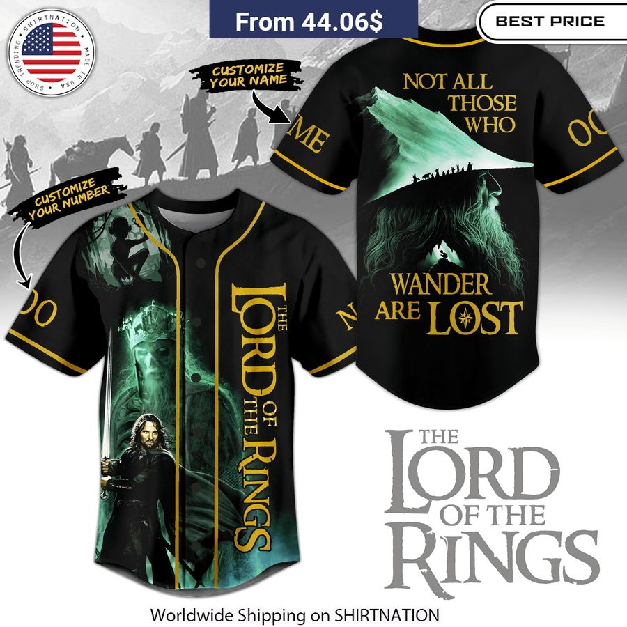 The Lord Of The Rings Not All Those Who Wander Are Lost Baseball Jersey stylish design