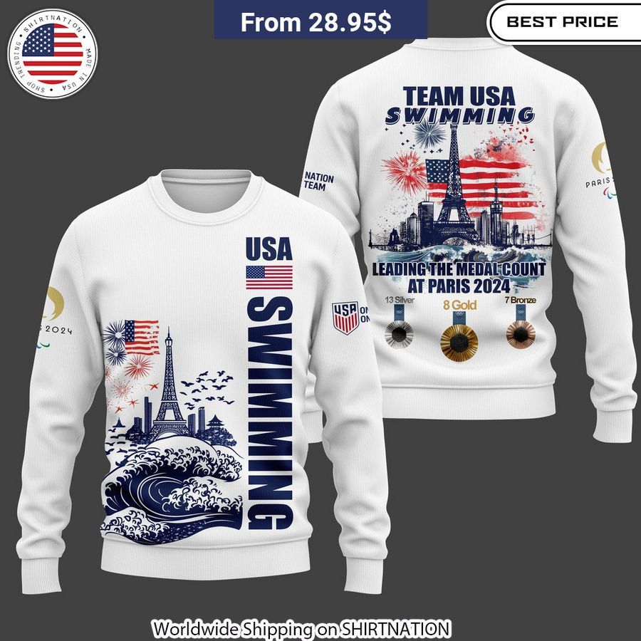 USA Swimming Leading Medal Count At Paris 2024 Olympics Shirt Leading Medal Count