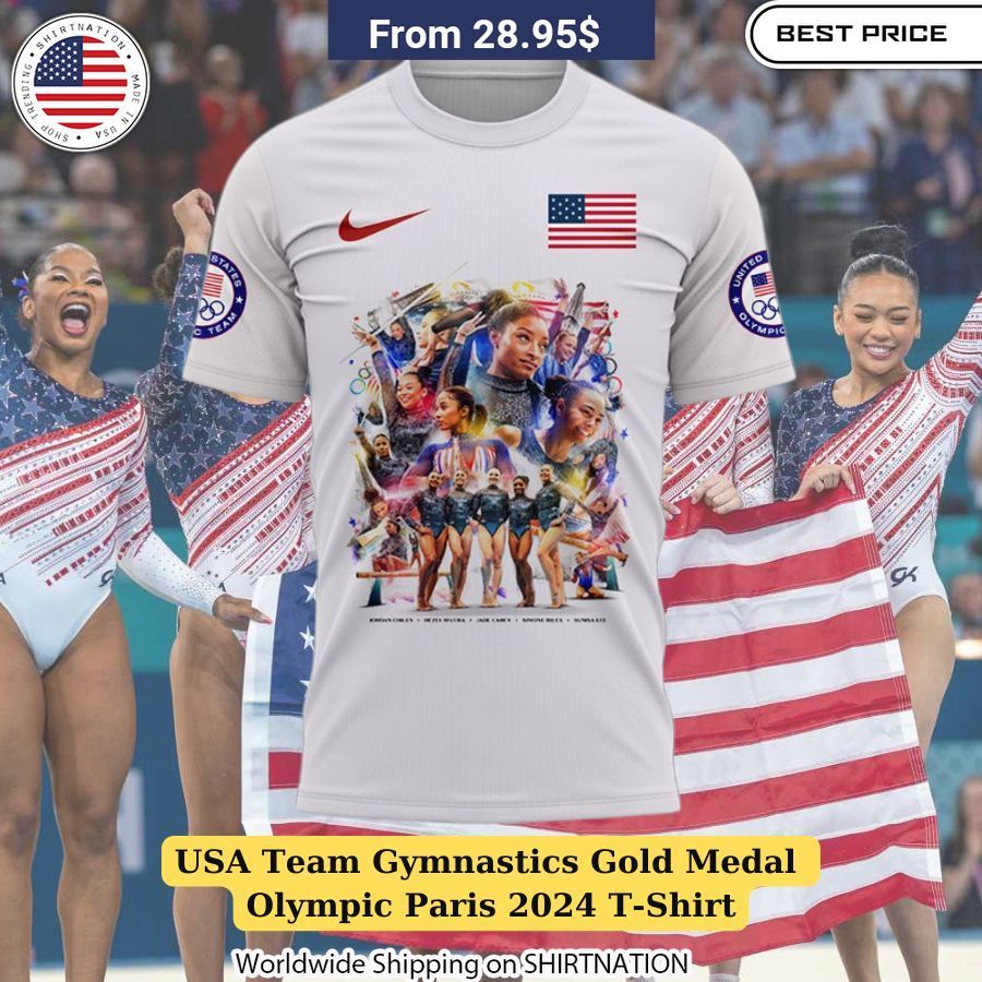 USA Team Gymnastics Gold Medal Olympic Paris 2024 T-Shirt Paris 2024 Olympic Merchandise