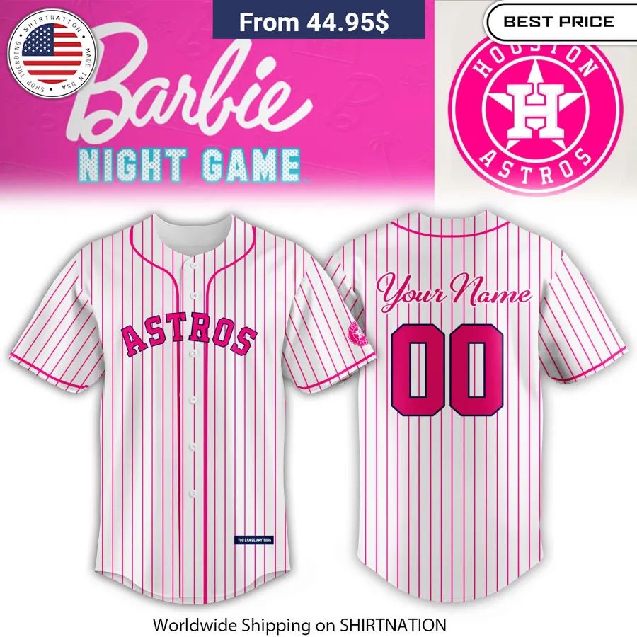 Barbie Houston Astros CUSTOM Baseball Jersey Elegant and sober Pic