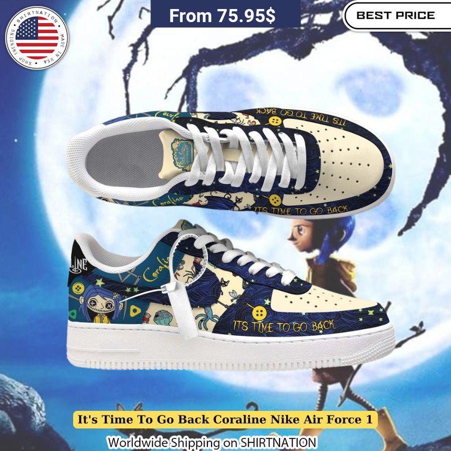 It's Time To Go Back Coraline Nike Air Force 1 Comfortable daily wear