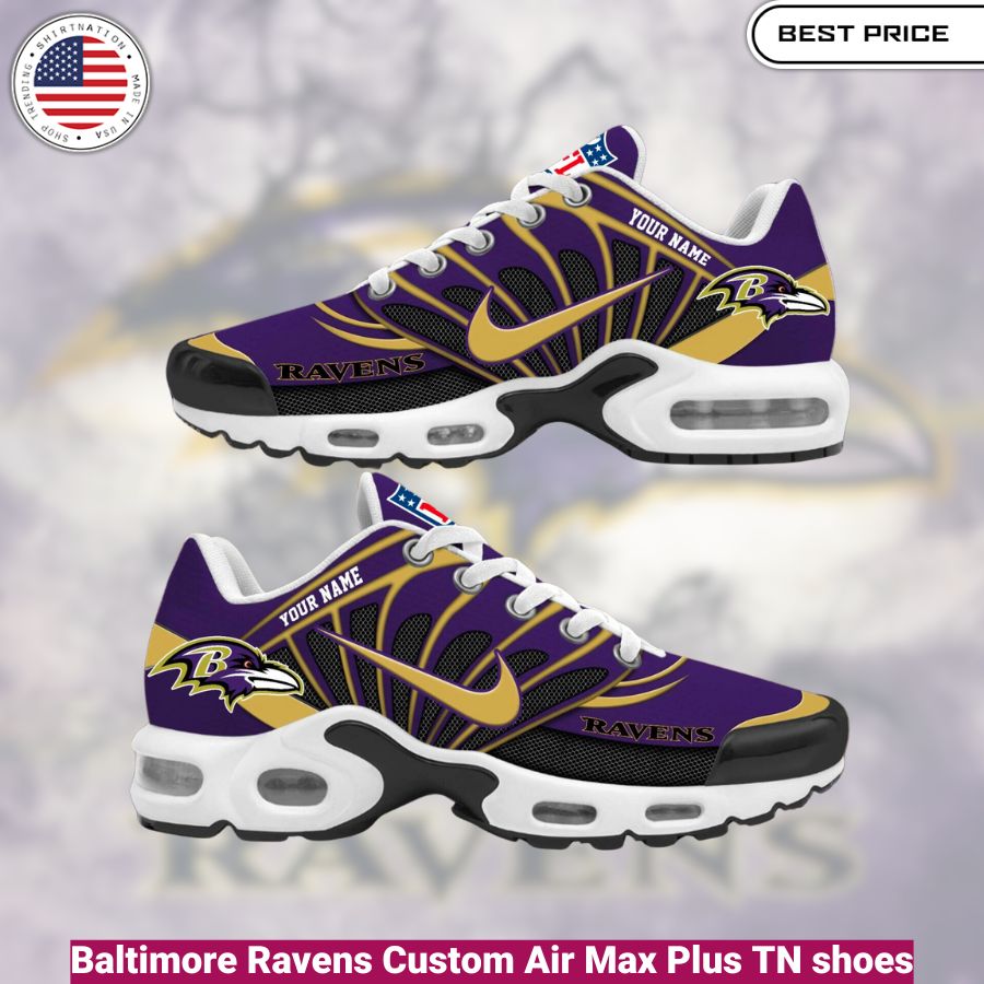 Baltimore Ravens Custom Air Max Plus TN shoes, fashionable, iconic, comfortable